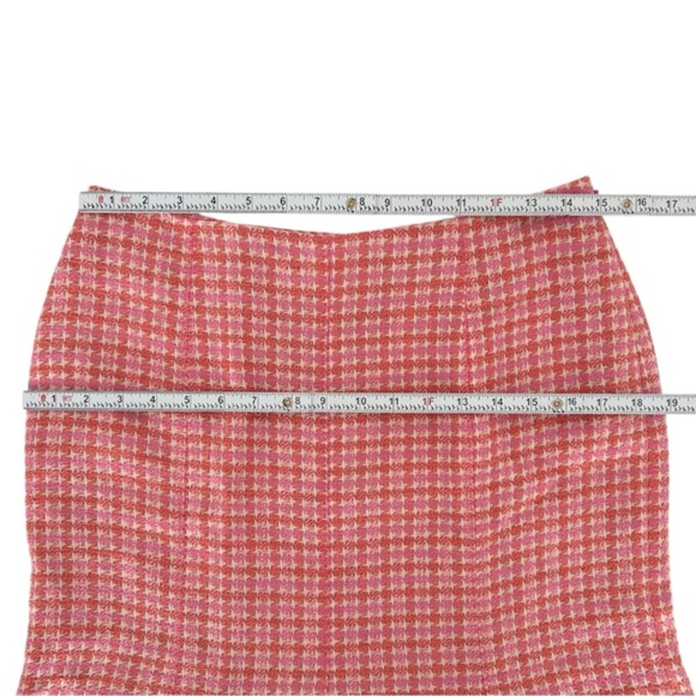Ann Taylor Linen Blend Pink Orange Tweed Flared‎ Skirt NWT (8) - Picture 12 of 16